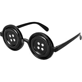 Button Eyes Glasses Movie Eyewear Props Novelty Funny Glasses Halloween Cosplay Costume Accessories for Adults