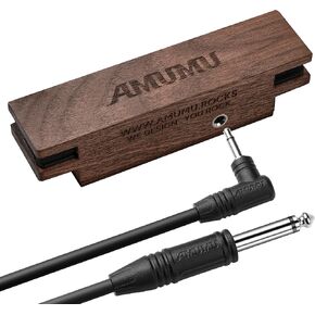 AMUMU SP30WN Walnut Magnetic Soundhole Pickup for Steel String Acoustic Guitars - Single Coil, Passive, Battery-Free, Clear & Balanced Acoustic Tone