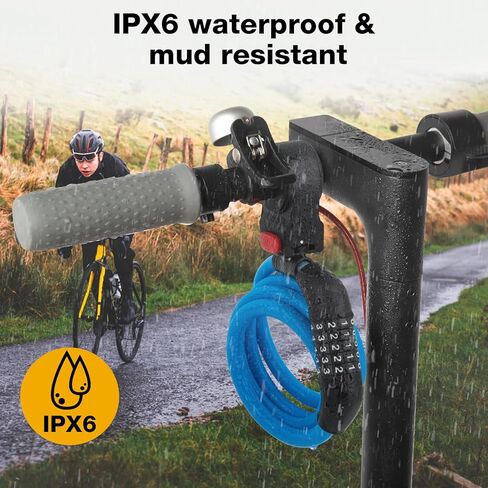 E Scooter Lock，Bike Lock 12mm Thick Bike Lock Cable High Security 5 Digit Resettable Combination Lock 4 Feet Bicycle Lock for Xiaomi M365/Pro2/Max/Ninebot/F Essential Scooter/Bicycle/Motor Lock in Saudi Arabia