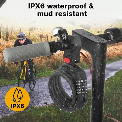 E Scooter Lock，Bike Lock 12mm Thick Bike Lock Cable High Security 5 Digit Resettable Combination Lock 4 Feet Bicycle Lock for Xiaomi M365/Pro2/Max/Ninebot/F Essential Scooter/Bicycle/Motor Lock in Saudi Arabia