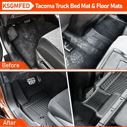 حصيرة سرير الشاحنة متوافقة مع ملحقات Toyota Tacoma 2024، استبدال TPE مناسب لجميع الأحوال الجوية بطول 5 أقدام لبطانة سرير الشاحنة ملحقات مطورة لسرير الشاحنة، سرير شاحنة خلفي سميك بطانة سرير بيك اب in Saudi Arabia