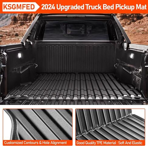 حصيرة سرير الشاحنة متوافقة مع ملحقات Toyota Tacoma 2024، استبدال TPE مناسب لجميع الأحوال الجوية بطول 5 أقدام لبطانة سرير الشاحنة ملحقات مطورة لسرير الشاحنة، سرير شاحنة خلفي سميك بطانة سرير بيك اب in Saudi Arabia