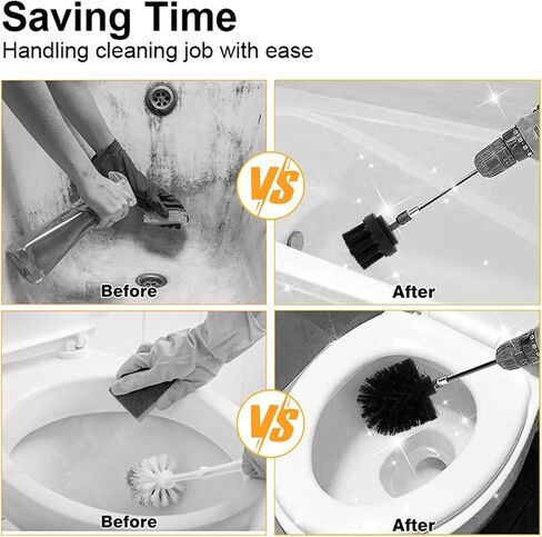 10 Pcs Drill Brush Attachment Set, Power Cleaning Scrub Brush Kit with Extend Long Attachment, All Purpose Drill Scrub Brushes for Car, Grout, Floor, Tub, Shower, Tile, Bathroom and Kitchen in Saudi Arabia