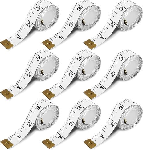 Tape Measure Fabric Measuring Tape Soft Cloth Tape Measure Body Sewing Measuring Tape Double Scale Seamstress Tape Measurement for Sewing Cloth 60 inch, 9 PCS Craft Vinyl Tailor Ruler for Weight Loss in Saudi Arabia