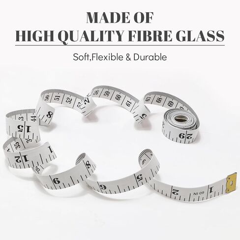 Tape Measure Fabric Measuring Tape Soft Cloth Tape Measure Body Sewing Measuring Tape Double Scale Seamstress Tape Measurement for Sewing Cloth 60 inch, 9 PCS Craft Vinyl Tailor Ruler for Weight Loss in Saudi Arabia