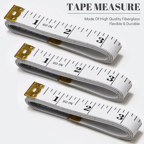 Tape Measure Fabric Measuring Tape Soft Cloth Tape Measure Body Sewing Measuring Tape Double Scale Seamstress Tape Measurement for Sewing Cloth 60 inch, 9 PCS Craft Vinyl Tailor Ruler for Weight Loss in Saudi Arabia