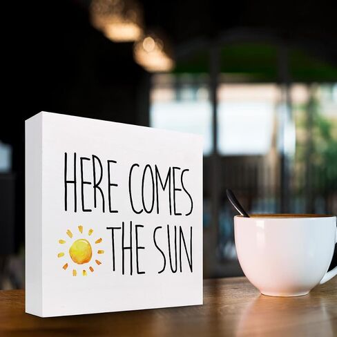 Summer Desk Decor,Be Kind Be Happy Sunflowers Inspirational Wood Box Sign Decor Desk Sign,Rustic Sunflower Wooden Box Block Sign for Farmhouse Home Kitchen Farm Garden Shelf Table Decor Decorations in Saudi Arabia
