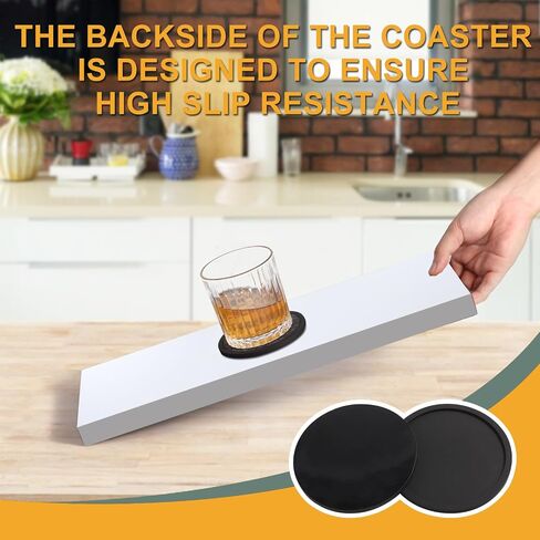 Silicone Coasters for Drinks, Drink Coasters for Coffee Table, Non-Slip, Non-Stick Cup Mat Live for Hot and Cold Drink (Stripe, 3 Pack Grey) in Saudi Arabia