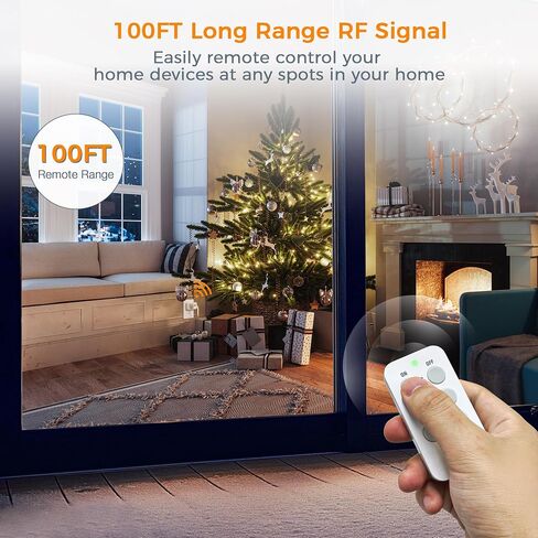 Wireless Remote Control Outlet, TESSAN Electrical Outlet Switch, Wall Outlet Plug with ON/Off Light Switch for Indoor String Lights, Lamps, Home Appliances, 100ft Range (2 Remotes + 5 Outlets) in Saudi Arabia