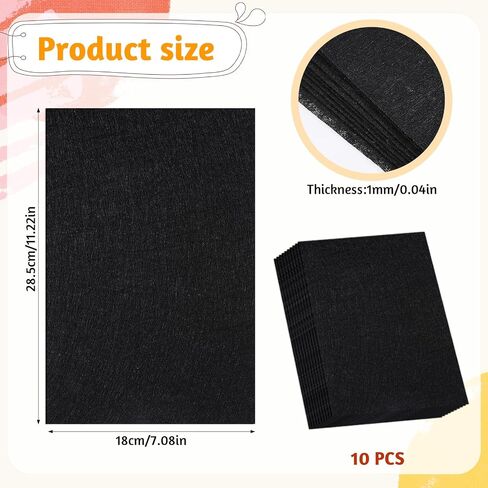White Felt Sheets, 10 PCS Felt Sheets Fabric for Crafts 7" X 11" Felt Sheets Fabric Stiff Craft Felt Cloth Soft Felt Pads Thick Fall Felt Sheets for DIY Art and Sewing Projects Crafts Making Supplies in Saudi Arabia
