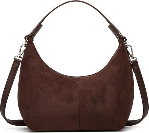 Suede Crescent Tote Bags for Women Vintage Shoulder Bag Brown Suede Handbag Casual Crossbody Bag Travel Work Purse in Saudi Arabia