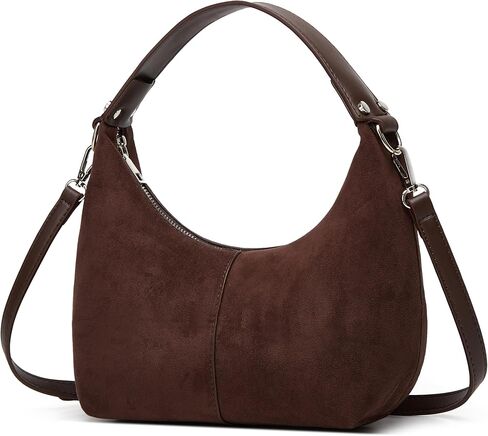 Suede Crescent Tote Bags for Women Vintage Shoulder Bag Brown Suede Handbag Casual Crossbody Bag Travel Work Purse in Kuwait