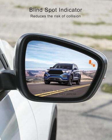 Left Driver Side Mirror Glass Power Heated w/Blind Spot Detection Compatible with Ford Escape 2020 2021 2022 2023 2024, Rear View Mirror Replacement Glass With Backing Plate in Saudi Arabia