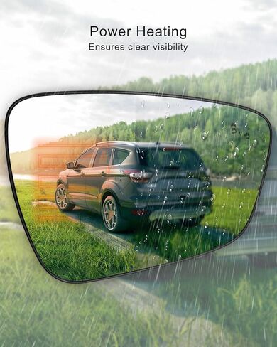 Left Driver Side Mirror Glass Power Heated w/Blind Spot Detection Compatible with Ford Escape 2020 2021 2022 2023 2024, Rear View Mirror Replacement Glass With Backing Plate in Saudi Arabia