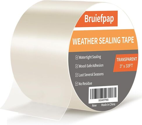 Bruiefpap Transparent Window Weather Sealing Tape 2-Inch x 55Yards, Window Insulation Kit for Winter, Doors Plastic Draft Stopper for Winterizing, Clear Sealing Film Tape, No Residue in Saudi Arabia