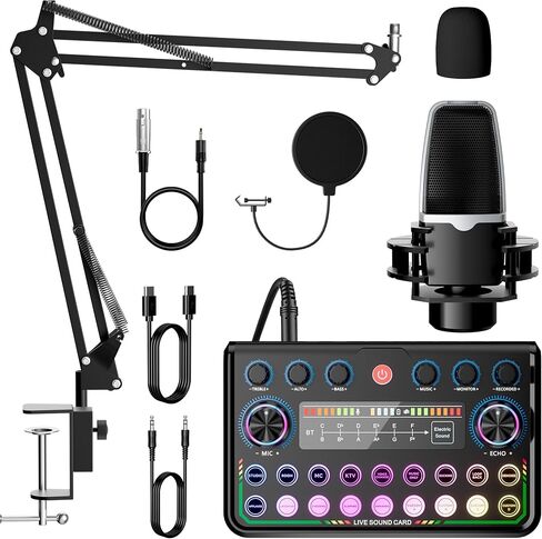 SINWE USB Audio Interface for Smartphone & PC: Plug-and-Play Live Sound Card with DJ Mixer, Voice Changer & Customized sound effects. Ideal for Recording Music, Home Studio, Podcasts & Streaming in Saudi Arabia