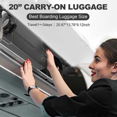 OUZZO Luggage,carry-on luggage,wheeled carry-on luggage,with front opening,TSA approved lock,wheeled carry-on luggage,hardshell suitcase,20-inch suitcase,White in Saudi Arabia