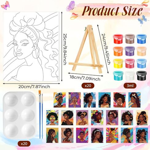 Zhanmai 20 Pack Pre Drawn Canvas for Painting Drawn Canvas Paint Kit Pre Printed Canvases for Sip and Paint Party Favor DIY Virtual Party Birthday Gifts Adult's Date Night(Sexy Couples) in Kuwait