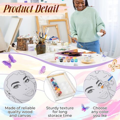 Zhanmai 20 Pack Pre Drawn Canvas for Painting Drawn Canvas Paint Kit Pre Printed Canvases for Sip and Paint Party Favor DIY Virtual Party Birthday Gifts Adult's Date Night(Sexy Couples) in Kuwait