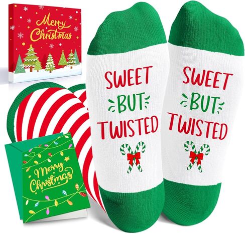 HAPPYPOP Candy Cane Socks Christmas Gifts - Christmas Socks Kids Boys Girls, Xmas Gifts Stocking Stuffers for Teens in Saudi Arabia