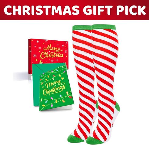 HAPPYPOP Candy Cane Socks Christmas Gifts - Christmas Socks Kids Boys Girls, Xmas Gifts Stocking Stuffers for Teens in Saudi Arabia