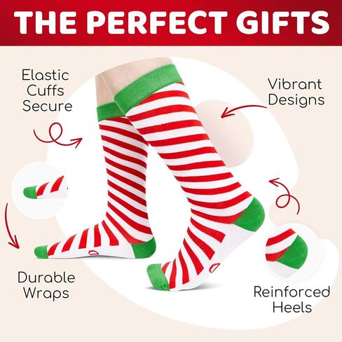 HAPPYPOP Candy Cane Socks Christmas Gifts - Christmas Socks Kids Boys Girls, Xmas Gifts Stocking Stuffers for Teens in Saudi Arabia