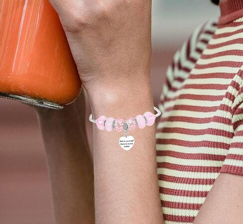 Taylor Inspiration Quotes Bracelets, Inspired by Taylor Gifts For Fans, Pink Beads Bracelet, Birthday Gifts for Women in Saudi Arabia