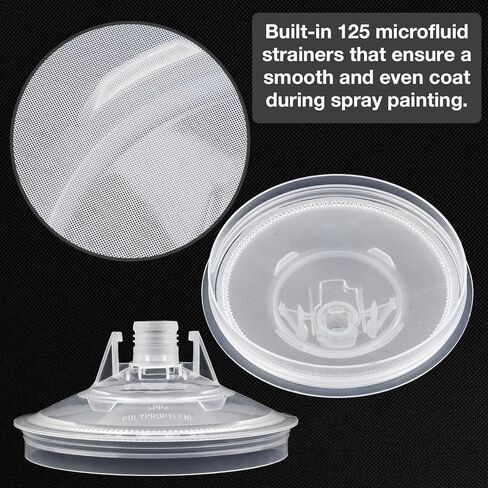 نظام أكواب خلط الطلاء للاستعمال مرة واحدة سعة 20 أونصة (600 مل) من يوزيس - 50 كوب طلاء مع أغطية، كوبين صلبين مع حلقة تثبيت، 10 مقابس، 4 محولات أكواب مسدس رش - محرك طلاء - لمسدس طلاء السيارات in Kuwait