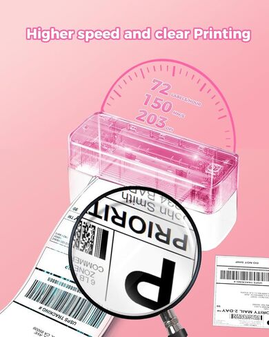 Thermal Shipping Label Printer, Bluetooth Label Printer for Small Business, Wireless 4x6 Label Maker for Shipping Packages, Compatible with iPhone&iPad&PC, Label Printer for Shopify, FedEx, UPS in Saudi Arabia