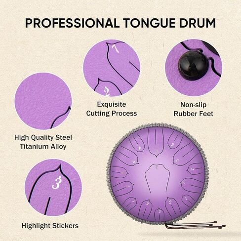 Steel Tongue Drum 12 Inch 15 Notes: Handpan Drums Set with Music Book Mallets Carry Bag - Hand Pan Instrument for Adults Musical Education Meditation Yoga Chakra (Green) in Kuwait