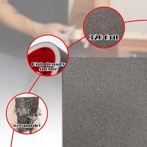 Sanding Sponge Set, 20 Pcs 320-2500 Grit Sanding Block Pads Dry Wet Sanding Sponge Soft Foam Fine Drywall Sandpaper for Crafts Furniture Wood Model Drywall Metal Rust Removal Polishing in Saudi Arabia