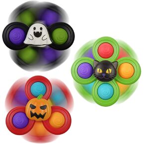 Jofan 3 Pack Christmas Suction Cup Spinner Toys for Toddlers Kids Christmas Stocking Stuffers Gifts