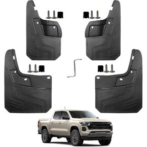 Peleus Truck Mud Flaps for Chevy Colorado Mud Flaps 2025 2024 2023 Aerodynamic Mud Flaps for Trucks Pickup Splash Guards Fenders Set of 4 Mud Gards Mudflaps