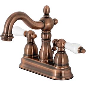 Kingston Brass KB1607PL Heritage 4" Centerset Bathroom Faucet, Brushed Brass