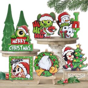 Merry Christmas Tiered Tray Decor, Christmas Classic Movie Tray Decorations, Xmas Alone Boy Kevin Thieves Wooden Signs, Funny Holiday Rustic Farmhouse Home Decor for Table Shelf Mantel Party