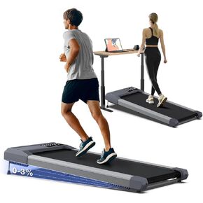 Incline Treadmills for Home, Walking Pad 320lb Weight Capacity, Standing Under Desk Treadmill with 40dB Quite Opreation Wide Long Stride, No Assemble, ZWIFT KINOMAP WELLFIT Smart Treadmill Lightweight