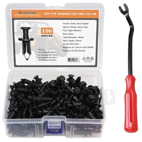 120 Clips with Remover for Can Am 293150089 ATV UTV Fender Clip Fit 8mm 5/16 inch Hole Body Rivet Push Pin for Can Am Commader Maverick Renegade Outlander for Bombardier Splash Guard Retainer