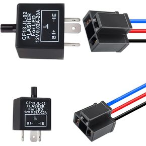 DAOAKI LED Flasher Relay، 12V DC 2 Pin قابل للتعديل مؤشر التتابع، وحدة المتعري الإلكترونية العالمية لإشارة الانعطاف للسيارة والدراجة النارية - 4PACK in Saudi Arabia