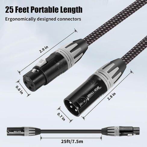 SMALL-EYE XLR Cables 6 ft 6 Pack, Balanced XLR Microphone Patch Cables Braided Male to Female for Mic 22 AWG (OFC) in Saudi Arabia
