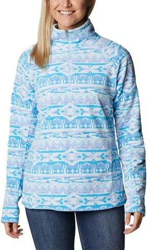 Columbia Women's Glacial IV Print Half Zip, Chalk Stippled Stripe, X-Large in Saudi Arabia