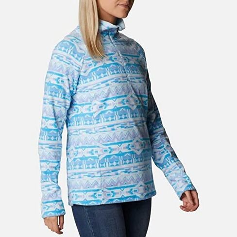 Columbia Women's Glacial IV Print Half Zip, Chalk Stippled Stripe, X-Large in Saudi Arabia