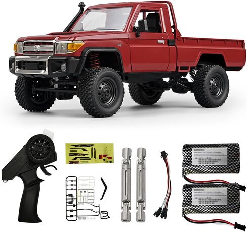 MN82 RC Crawler 1/12 RC Truck 4x4 Toyota LC79 Remote Control Car 2.4GHz Off road Vehicle with TWO 1500mAh Battery Oil Drum Fire Extinguishers 280 Motor RC Pick-up Truck for RC Hobby Adult Yellow in Saudi Arabia