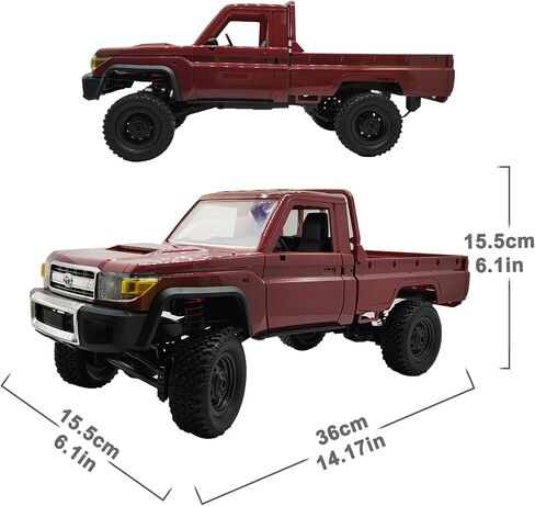 MN82 RC Crawler 1/12 RC Truck 4x4 Toyota LC79 Remote Control Car 2.4GHz Off road Vehicle with TWO 1500mAh Battery Oil Drum Fire Extinguishers 280 Motor RC Pick-up Truck for RC Hobby Adult Yellow in Saudi Arabia