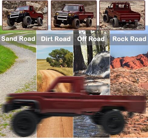 MN82 RC Crawler 1/12 RC Truck 4x4 Toyota LC79 Remote Control Car 2.4GHz Off road Vehicle with TWO 1500mAh Battery Oil Drum Fire Extinguishers 280 Motor RC Pick-up Truck for RC Hobby Adult Yellow in Saudi Arabia