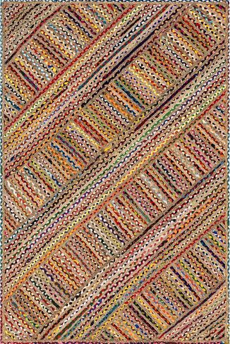 nuLOOM Aleen Bohemian Cotton/Jute Area Rug, 8x10, Multi in Saudi Arabia