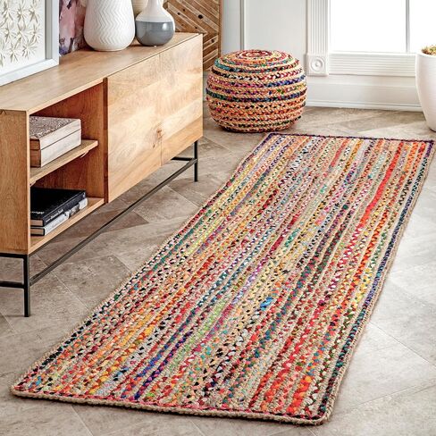 nuLOOM Tammara Bohemian Hand Braided Area Rug, 8x10, Blue in Saudi Arabia
