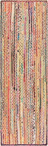 nuLOOM Tammara Bohemian Hand Braided Area Rug, 8x10, Blue in Saudi Arabia