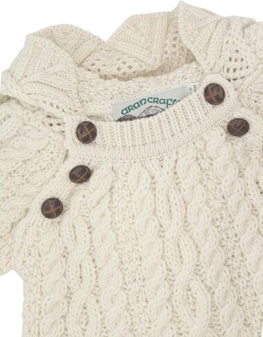 سترة بغطاء للرأس من Aran Crafts Baby تقليدية أيرلندية بخياطة من الدانتيل (100% صوف ميرينو) in Kuwait