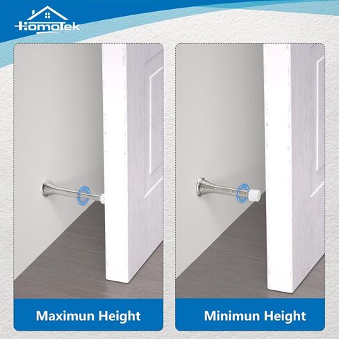 HOMOTEK 10 Pack Telescoping Spring Door Stoppers, Extended from 3-1/8 to 4-1/4 inches Wall Mount Extra Long Door Stops- Flexible Spring Doorstops Wall Protector (Antique Brass) in Saudi Arabia