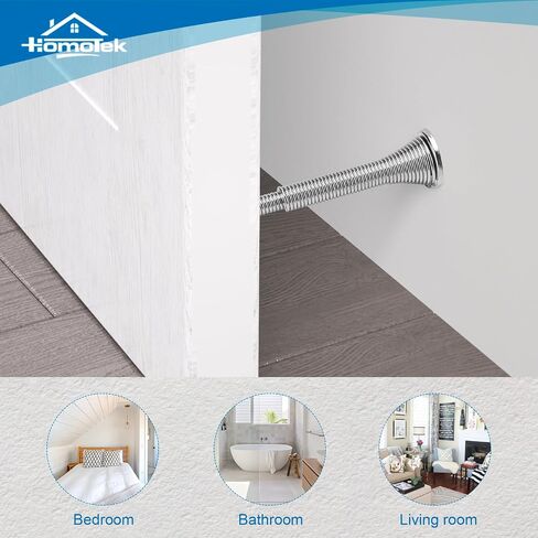 HOMOTEK 10 Pack Telescoping Spring Door Stoppers, Extended from 3-1/8 to 4-1/4 inches Wall Mount Extra Long Door Stops- Flexible Spring Doorstops Wall Protector (Antique Brass) in Saudi Arabia
